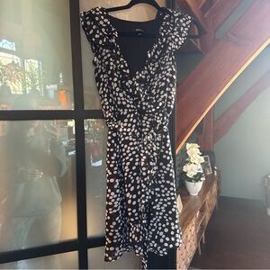 BCX Womens Belt Lined Flutter Sleeve Short Dress Size M